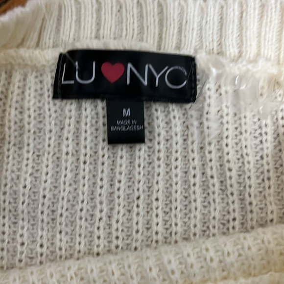 Lu NYC Cream tan striped sweater, M - Picture 4 of 6